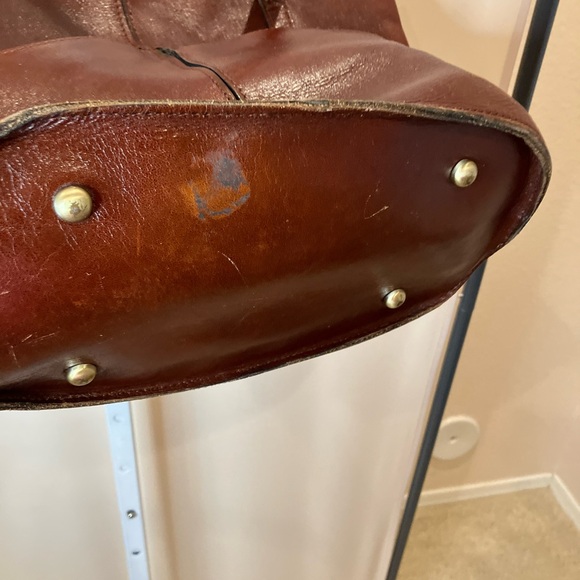 Patricia Nash mahogany brown satchel with two shoulder straps. - Picture 3 of 6